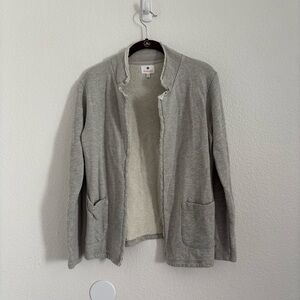 Sundry Women's Size 0 (XS) Gray Embroidered Heart Open Front Cardigan Sweater